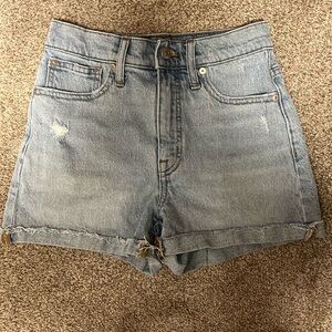 Madewell High Rise Light Wash Jean Shorts